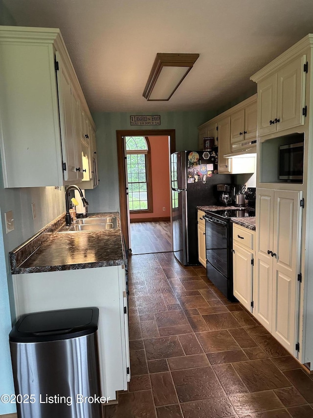 928 Old Nazareth Rd, Bardstown, KY 40004 - kitchen with appliances with stainless steel finishes, a sink, under cabinet range hood, and dark countertops
