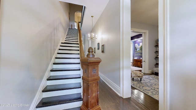 1223 S 1st St, Louisville, KY 40203 - stairs featuring hardwood / wood-style floors and baseboards