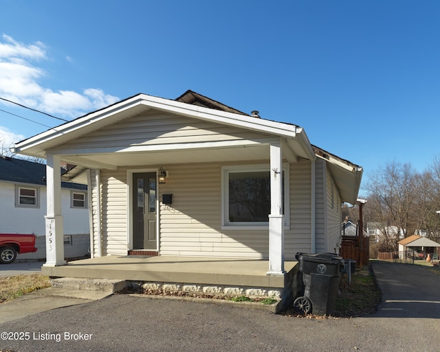 view of front of house with a porch
