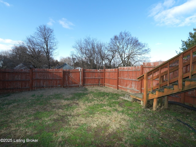 view of yard featuring fence