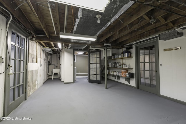 unfinished below grade area with a sink