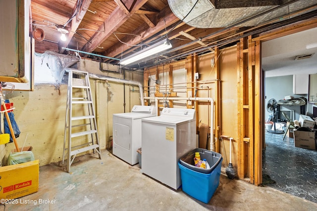 1042 Parkway Dr, Louisville, KY 40217 - unfinished below grade area featuring separate washer and dryer and visible vents