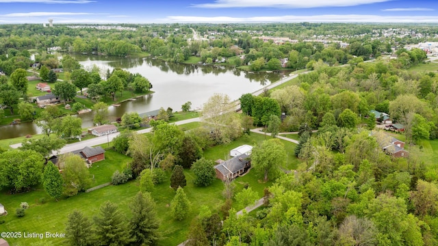 1614 W Reel Dr, La Grange, KY 40031 - aerial view of a nearby body of water and a tree filled landscape