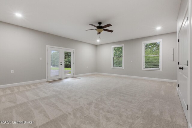 1614 W Reel Dr, La Grange, KY 40031 - unfurnished room featuring plenty of natural light, light carpet, ceiling fan, and recessed lighting