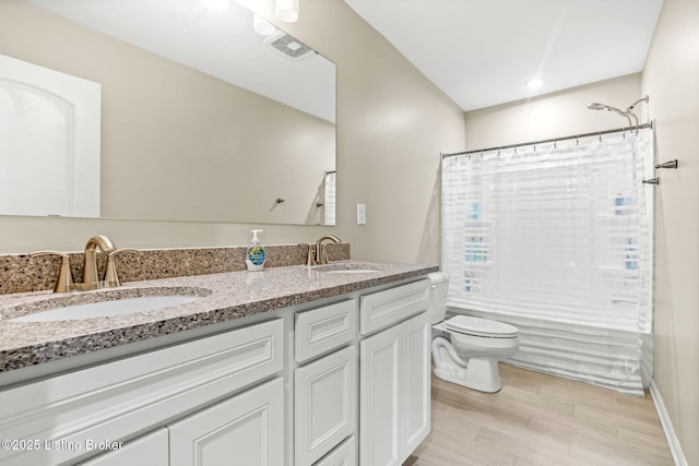 4107 Cobblestone Ln, La Grange, KY 40031 - bathroom featuring double vanity, toilet, visible vents, and a sink