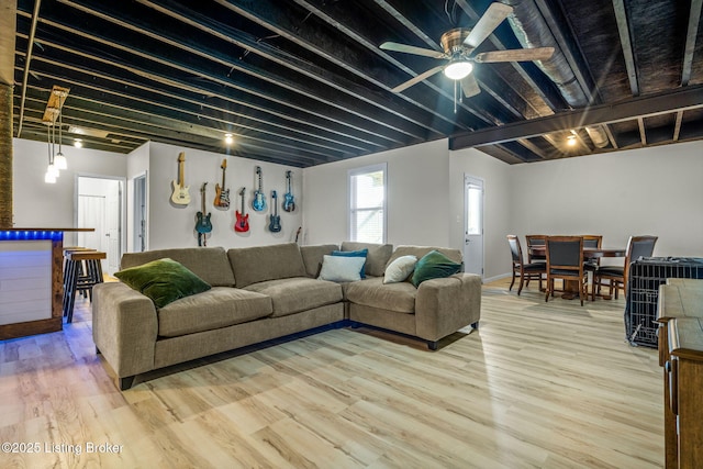 4107 Cobblestone Ln, La Grange, KY 40031 - living room with a ceiling fan and wood finished floors