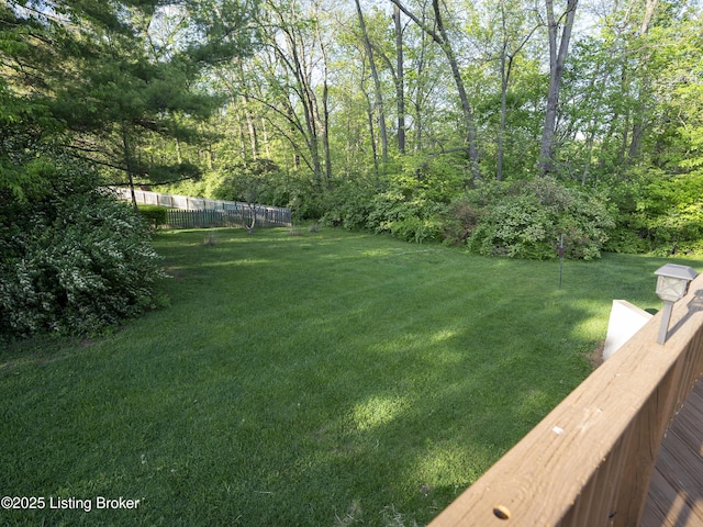 view of yard featuring fence