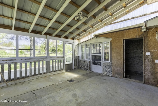 view of unfurnished sunroom