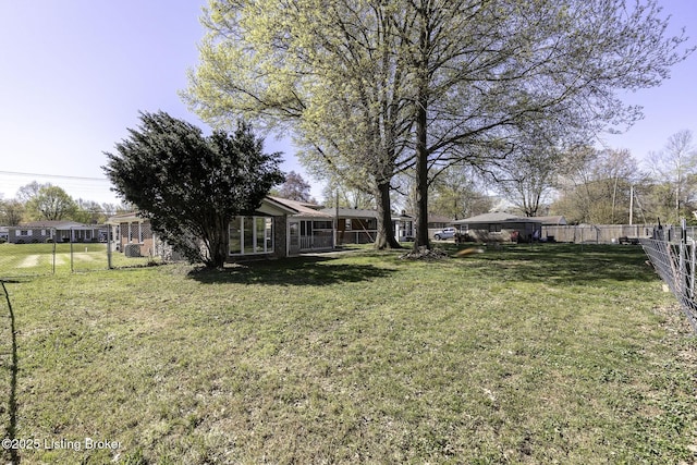 view of yard featuring a fenced backyard