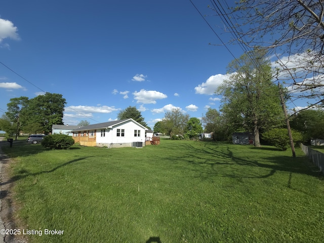 view of yard with fence