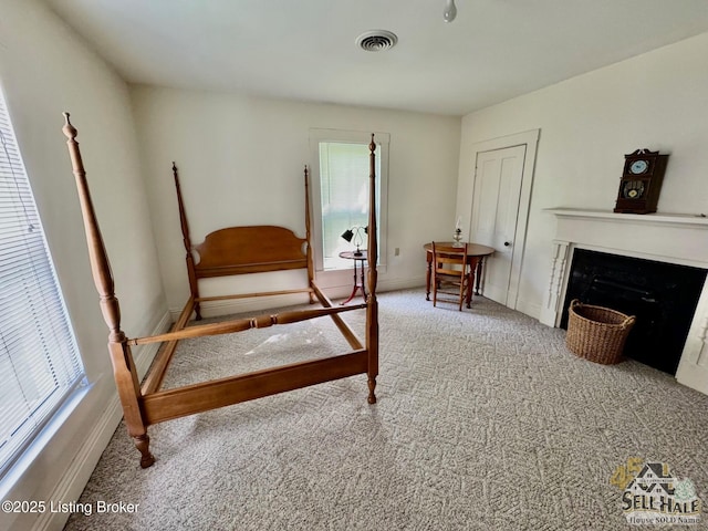 116 Lebanon Hl, Springfield, KY 40069 - carpeted bedroom with visible vents, baseboards, and a fireplace