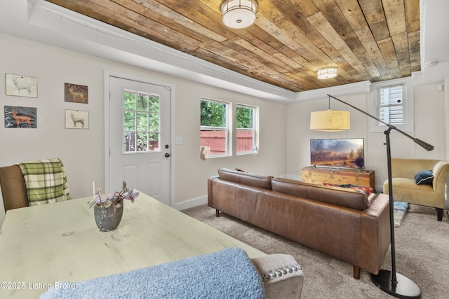 612 E Ormsby Ave, Louisville, KY 40203 - carpeted bedroom featuring wood ceiling, a raised ceiling, and baseboards