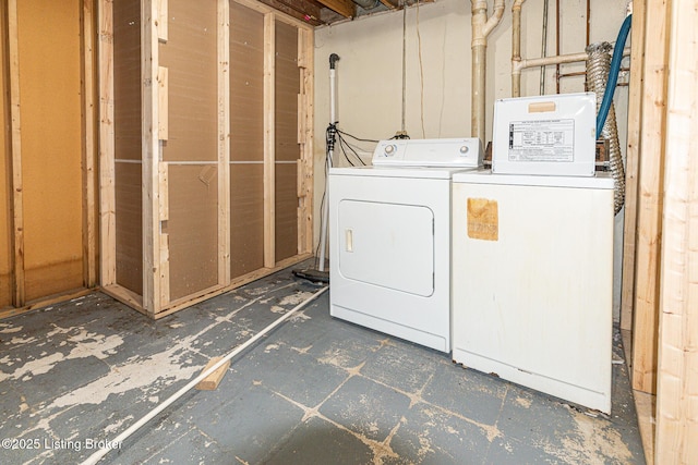 laundry room with laundry area and washing machine and clothes dryer