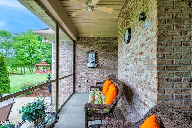 15815 Crystal Valley Way, Louisville, KY 40299 - sunroom / solarium with a ceiling fan