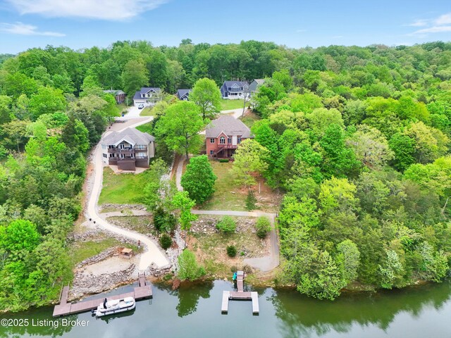 302 Hampton Rd, Brandenburg, KY 40108 - birds eye view of property featuring a water view and a view of trees
