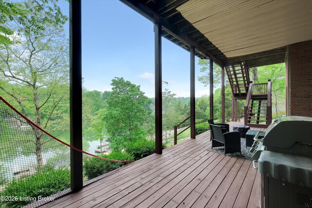 302 Hampton Rd, Brandenburg, KY 40108 - wooden terrace featuring stairway