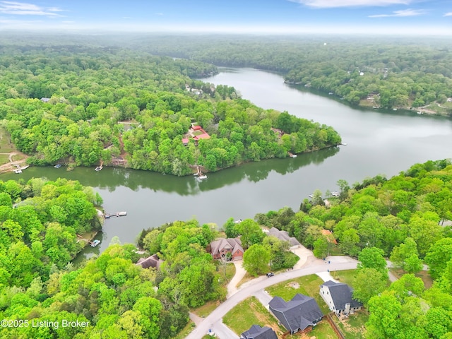 302 Hampton Rd, Brandenburg, KY 40108 - aerial view with a water view and a view of trees