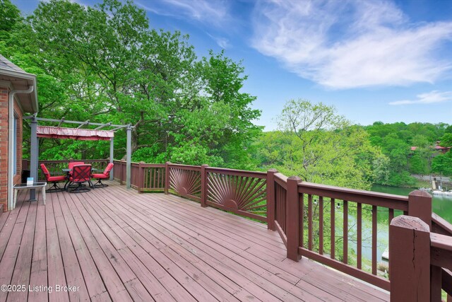 302 Hampton Rd, Brandenburg, KY 40108 - wooden terrace with outdoor dining area