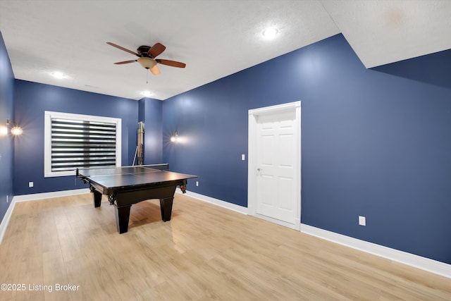302 Hampton Rd, Brandenburg, KY 40108 - playroom featuring baseboards, light wood-style floors, and ceiling fan