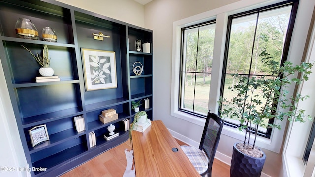 2045 W Rhudes Creek Rd, Elizabethtown, KY 42701 - office area with baseboards, a healthy amount of sunlight, and wood finished floors