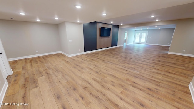 2045 W Rhudes Creek Rd, Elizabethtown, KY 42701 - interior space with light wood-type flooring, recessed lighting, and baseboards