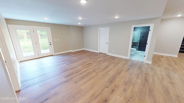 2045 W Rhudes Creek Rd, Elizabethtown, KY 42701 - empty room with baseboards, recessed lighting, and light wood-style flooring