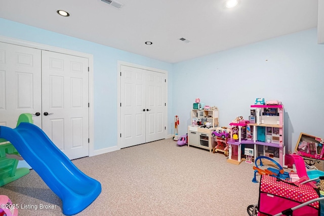 1203 Winding Creek Pl, Louisville, KY 40245 - recreation room with carpet flooring, recessed lighting, and visible vents