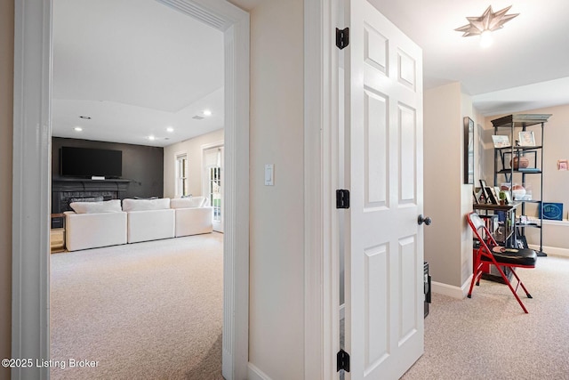 1203 Winding Creek Pl, Louisville, KY 40245 - hallway with carpet flooring, recessed lighting, and baseboards