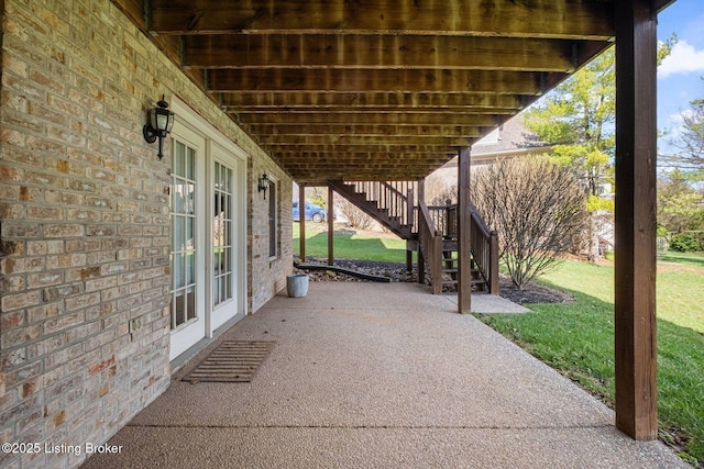 1203 Winding Creek Pl, Louisville, KY 40245 - view of patio with french doors and stairs