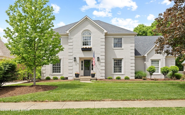 10507 Hobbs Station Rd, Louisville, KY 40223 - colonial inspired home featuring brick siding, a front lawn, and roof with shingles