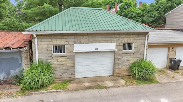view of garage