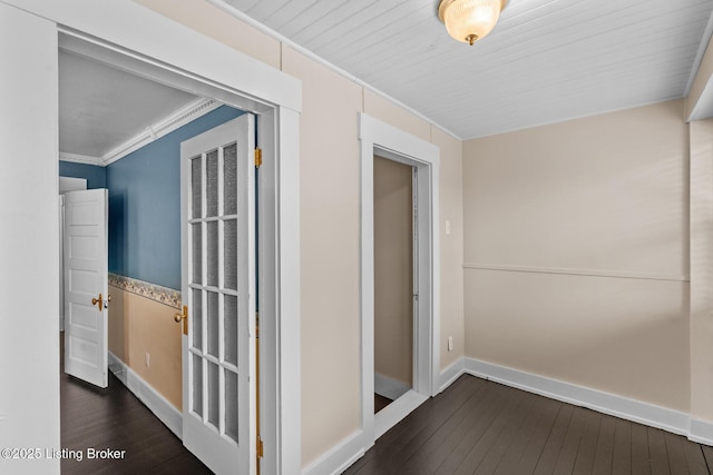 717 Highland Ave, Carrollton, KY 41008 - hallway featuring crown molding, baseboards, and hardwood / wood-style flooring