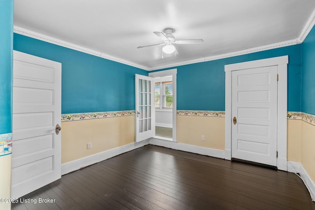 717 Highland Ave, Carrollton, KY 41008 - empty room with ceiling fan, baseboards, and dark wood-type flooring