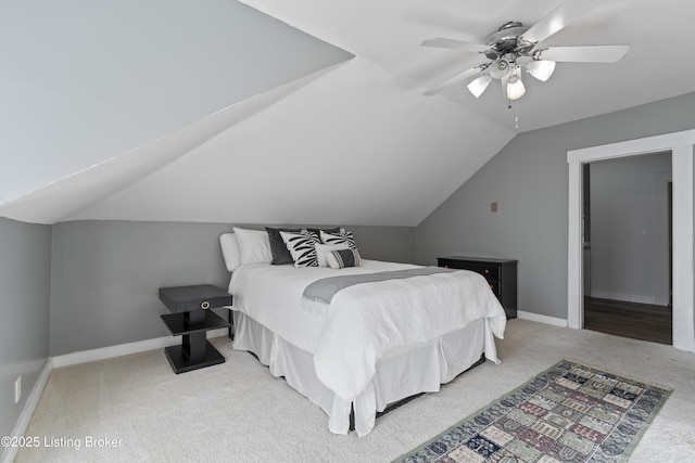 1332 S 2nd St, Louisville, KY 40208 - carpeted bedroom featuring baseboards, a ceiling fan, and vaulted ceiling