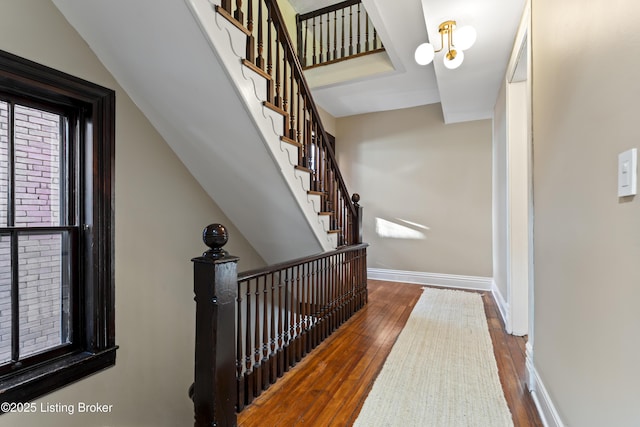 1332 S 2nd St, Louisville, KY 40208 - staircase with baseboards and hardwood / wood-style floors