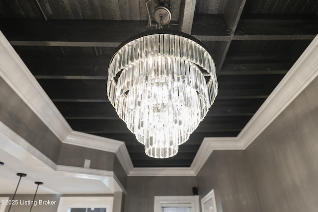1332 S 2nd St, Louisville, KY 40208 - interior details featuring ornamental molding and a notable chandelier