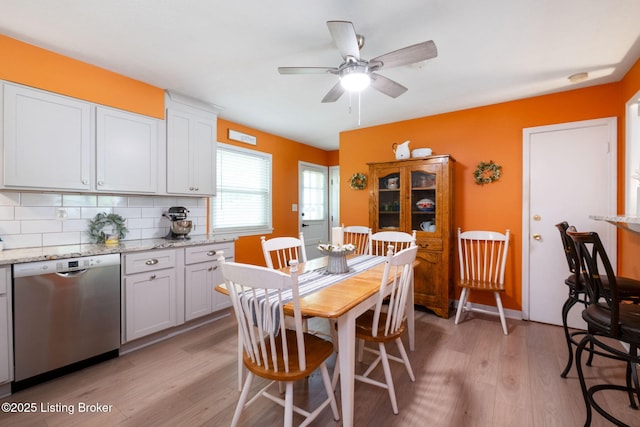 7411 Colt Dr, Louisville, KY 40214 - dining area with a ceiling fan and light wood-style flooring