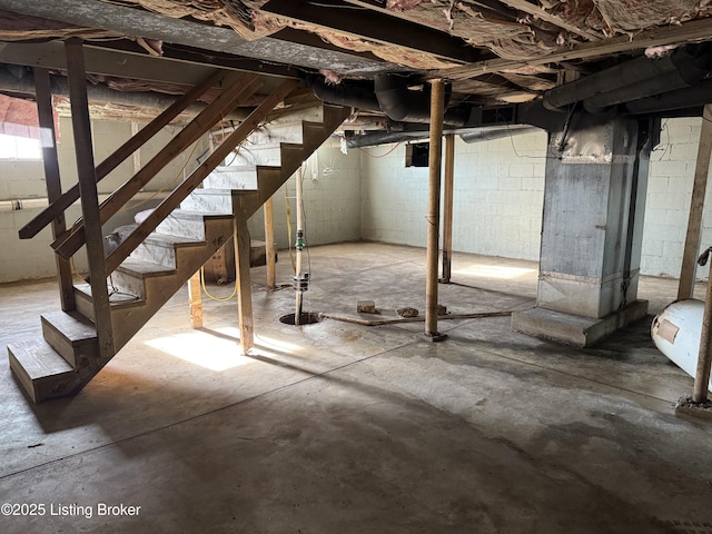 below grade area with stairway