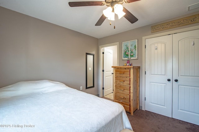 450 Rolling Way, Smiths Grove, KY 42171 - bedroom featuring light colored carpet, a ceiling fan, and a closet