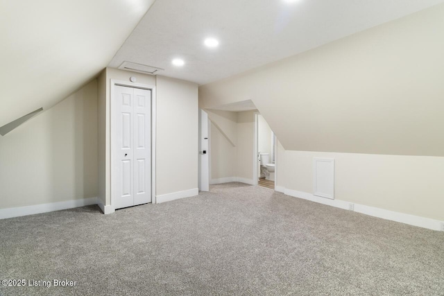 209 W High St, Lebanon, KY 40033 - bonus room with lofted ceiling, carpet, baseboards, and recessed lighting