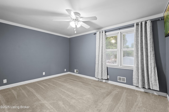 120 Emily Dr, Mt Washington, KY 40047 - carpeted spare room with ornamental molding and ceiling fan