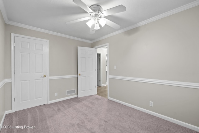 120 Emily Dr, Mt Washington, KY 40047 - unfurnished bedroom featuring crown molding, carpet floors, and ceiling fan