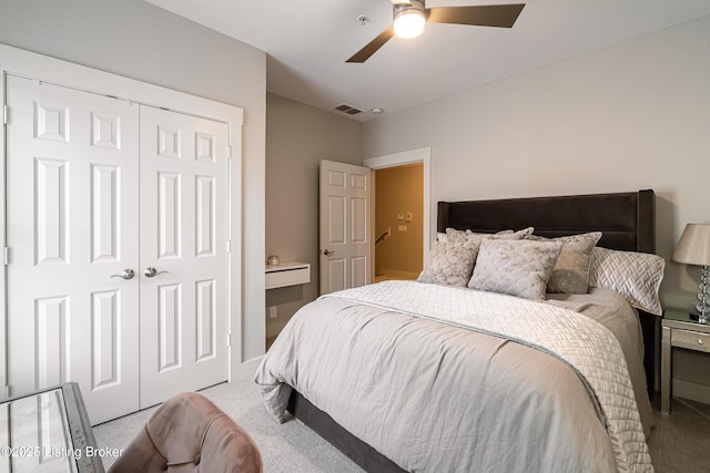9410 Norton Comnons Blvd, Prospect, KY 40059 - bedroom with carpet, a closet, and a ceiling fan