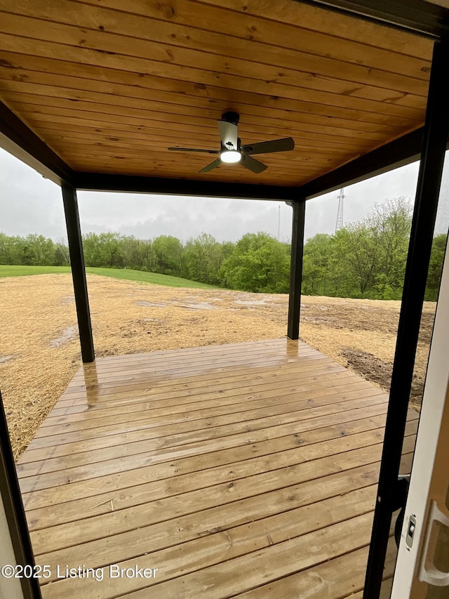 383 Webb Ln, Bedford, KY 40006 - deck with ceiling fan