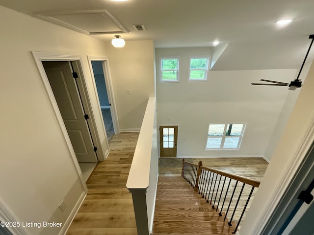 383 Webb Ln, Bedford, KY 40006 - staircase with wood finished floors and baseboards