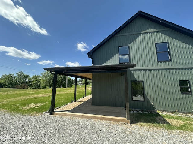 383 Webb Ln, Bedford, KY 40006 - view of side of property featuring a lawn and a wooden deck