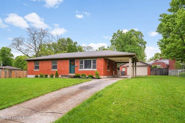 4203 Hewitt Ave, Louisville, KY 40220 - single story home with an outbuilding, brick siding, driveway, and an attached carport