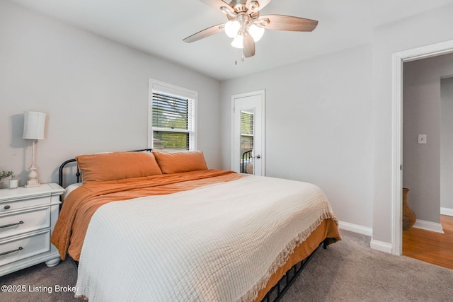 4203 Hewitt Ave, Louisville, KY 40220 - bedroom featuring dark carpet, baseboards, and ceiling fan