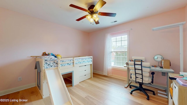 10513 Mountain Ash Ln, Prospect, KY 40059 - bedroom with light wood-type flooring, a desk, and baseboards