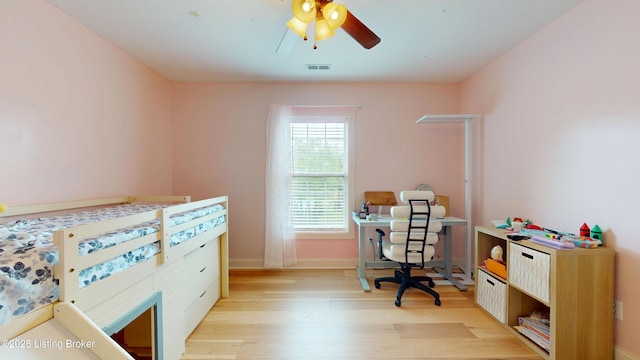 10513 Mountain Ash Ln, Prospect, KY 40059 - bedroom with light wood-style floors, baseboards, and ceiling fan